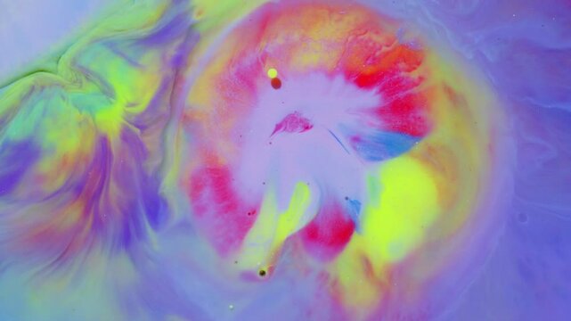 Neon Pink and Lime Yellow Liquid Swirls, Colorful Abstract 4K Video Background