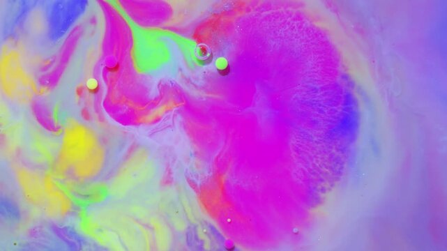 Colorful Abstract Liquid Swirls and Bubbles in Pink and Purple, 4K Video Background