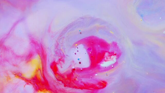 Colorful Abstract Liquid Swirls and Bubbles in Pink and Purple, 4K Video Background