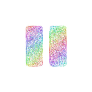 Multicolored sketch pause button icon design