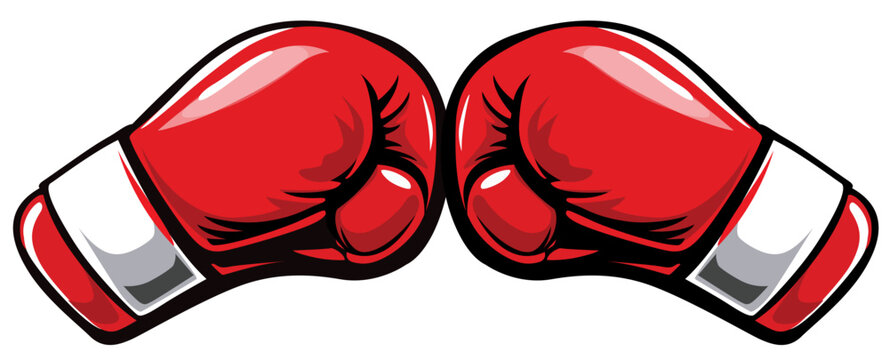 Red boxing gloves pair vector illustration isolated