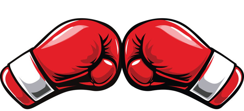 Red boxing gloves pair vector illustration isolated