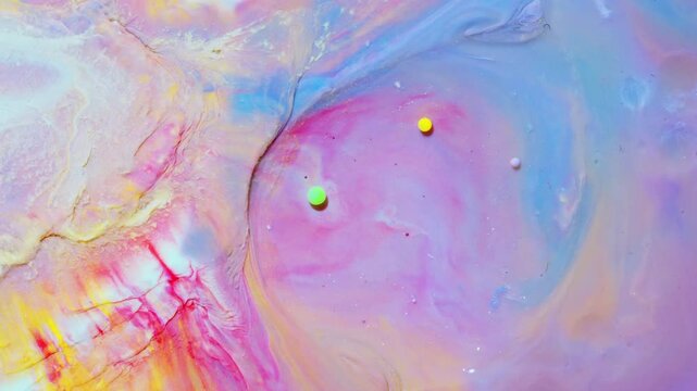Colorful Abstract Liquid Swirls and Bubbles in Pink and Purple, 4K Video Background