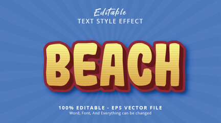 Obraz premium Beach Editable Text Effect with Bold Summer Typography for Vacation Posters, Travel Promotions and Tropical Design