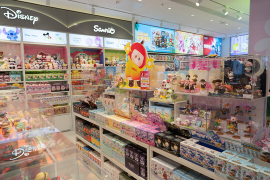 Various merchandise displayed inside MINISO store in Shenzhen