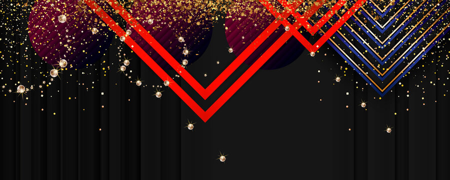 Christmas gold design black background abstract shiny color golden basis for a Wedding or Christmas gold elements dots