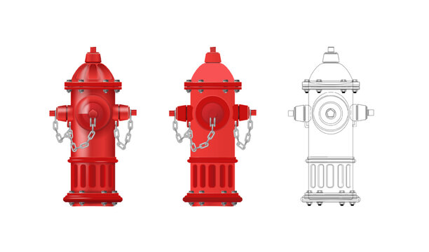Red Fire Hydrant for Urban Firefighting and Emergency Safety