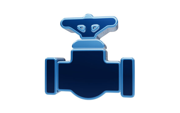 Industrial Valve Icon: A sleek, modern blue icon representing an industrial valve, symbolizing control, flow, and engineering in a clear, graphic style.