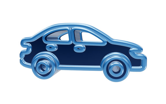 Blue Car Toy: A bright blue toy car, designed with simple yet charming lines, isolated on a clean white background, evoking childhood nostalgia and playtime fun.
