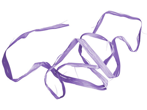 Purple Raffia Ribbon Strand Cutout for Gift Wrapping and Party Craft Design, Isolated Transparent PNG
