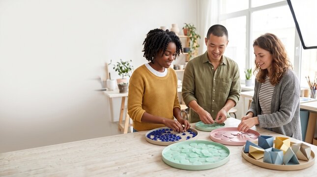 Housemates begin a colorful circular materials ritual