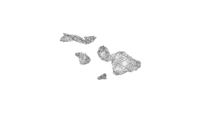 Sketch Maui outline map animation - smooth progressive reveal