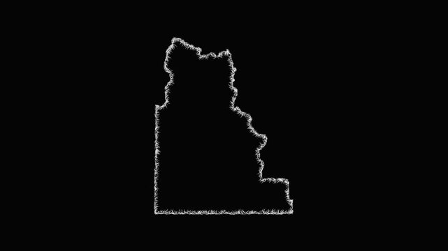 Sketch Camas outline map animation - smooth progressive reveal