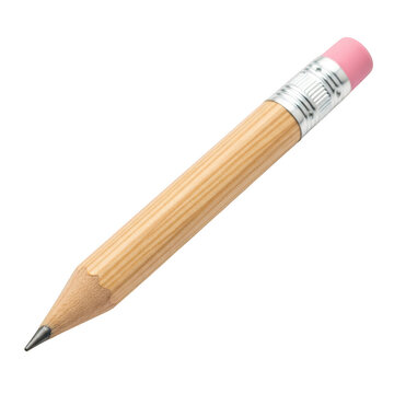 Sharp wooden pencil with pink eraser