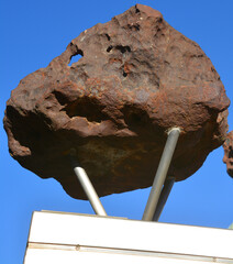 Windhoek Namibia. The Gibeon Meteorites. A large portion of the space rocks were found around the village of Gibeon local people used the meteorites to make iron tools and weapons. © Daniel Meunier