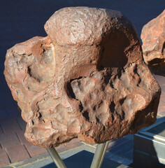 Windhoek Namibia. The Gibeon Meteorites. A large portion of the space rocks were found around the village of Gibeon local people used the meteorites to make iron tools and weapons. © Daniel Meunier