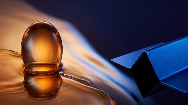 Warm amber arrival across a cobalt restorative field