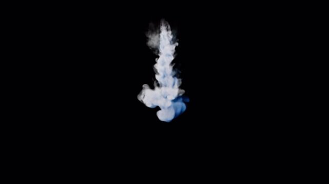 Dense white smoke with purple edges on a black background for visual effects. Alpha channel included.