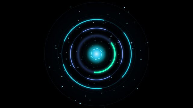 Cyber ​​HUD Target Core Sci Fi Neon Circular Overlay Loop