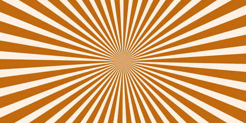 Fototapeta premium Modern orange radial burst background with bold spokes streaming from the middle, abstract retro design for website header, brochure and advertising.