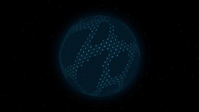 Digital Cyber ​​Soccer Ball Plexus Network Sphere Loop