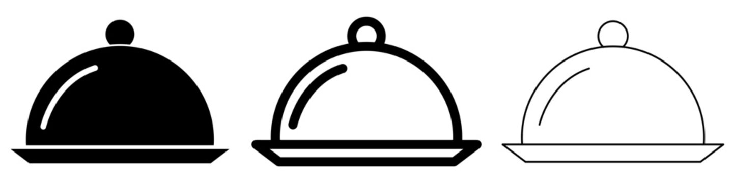 Restaurant serving cloche solid icon