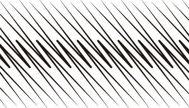 Black and white seamless pattern with diagonal dynamic lines for sporty background and jersey design. Vector format illustration. EPS10