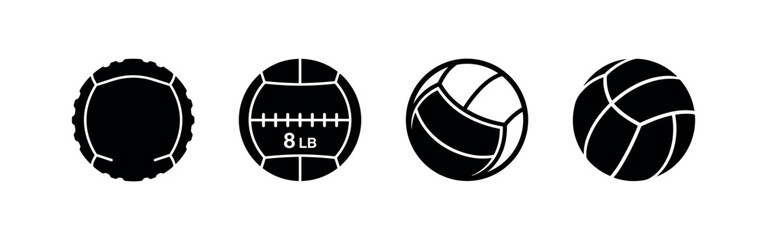 Medicine Ball Fitness Equipment Icons © Lili