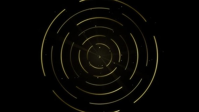 Glowing Golden HUD Target Reticle Motion Graphic Loop