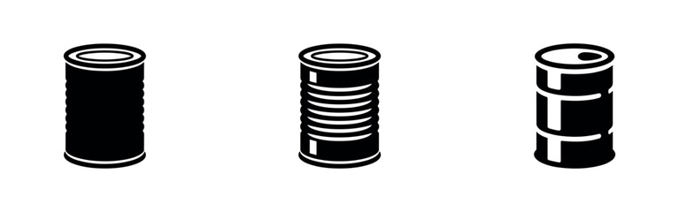 Fototapeta na wymiar Tin can and canned food icons