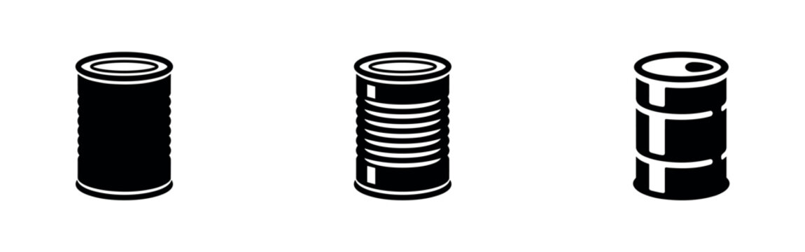 Tin can and canned food icons