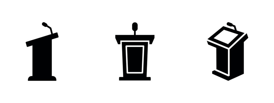 Podium and Lectern Icons - Presentation and Speech Equipment