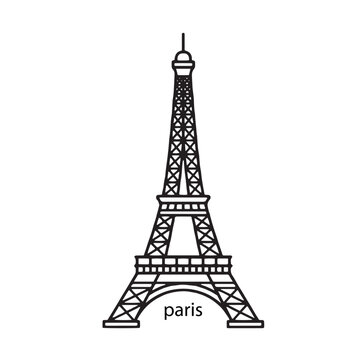 A drawing of the Eiffel Tower in Paris, France.