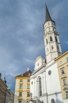 Michaelerkirche church at Michaelerplatz in Vienna, Austria