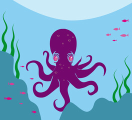 octopus at the bottom of the sea © rosy