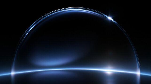 Abstract Glowing Blue Neon Arch Background
