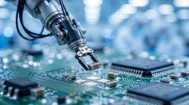 Robotic Arm Assembling Electronic Components on Circuit Board