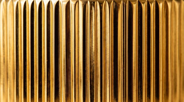 Fluted Gold Metallic Texture Surface Background