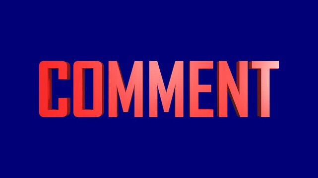 Animation of Like Comment Share and Subscribe on blue background.