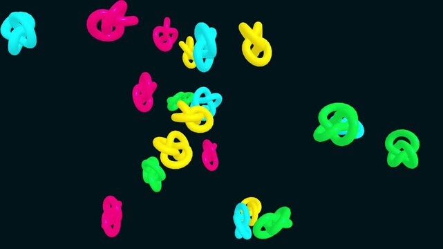 Colorful abstract smiley face icons set on dark background