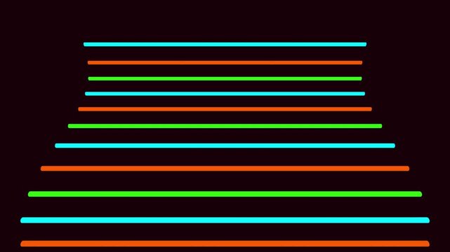 Colorful horizontal lines in gradient style on dark background
