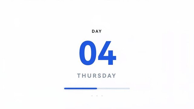Minimalist Weekly Calendar Days Counter Motion Graphic