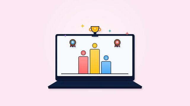 Gamified E Learning System Interface with Animated Reward Badges and Progress Tracking