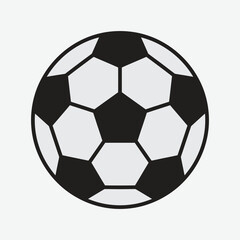 Naklejka premium Classic black and white soccer ball illustration on a light gray background