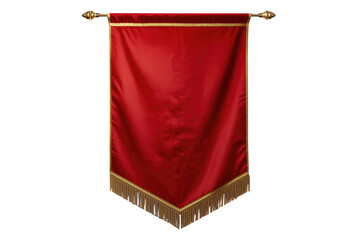 Obraz premium Narrow red hanging flag with fringe