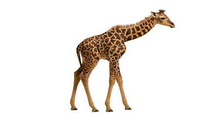 Isolated young giraffe calf standing gracefully, a beautiful and gentle wild animal with brown spots © Francisco