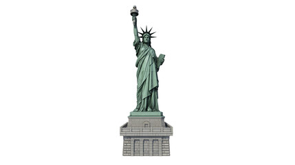 Isolated Statue of Liberty monument, iconic symbol of freedom and democracy in America © Francisco