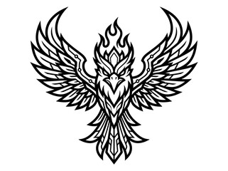 Fototapeta premium Tribal Phoenix Bird Tattoo Design Isolated