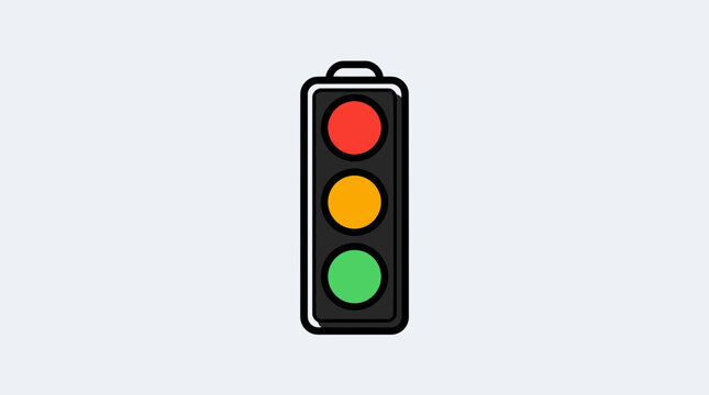 Traffic Light Signal Isolated Icon, Red Yellow Green Lights