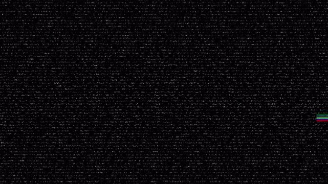Glitch VHS analog television with static noise and distortion. 4K animation